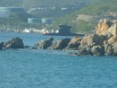 A Dutch submarine leaving Crown Bay on St Thomas